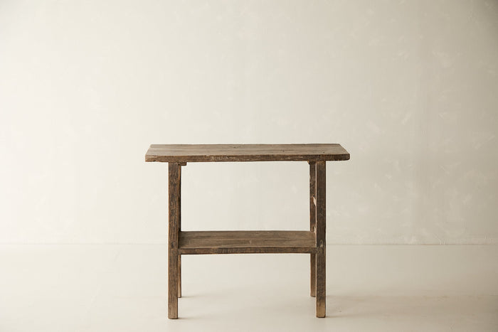 Vintage Solid Elm Console - Circa 1945 No. O85