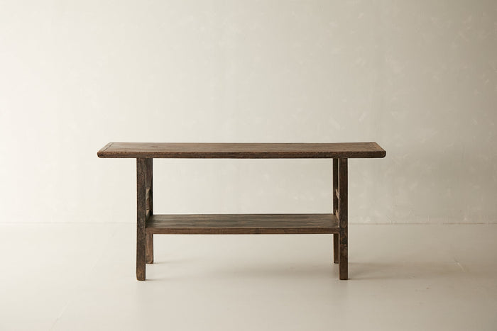 Vintage Solid Elm Console - Circa 1945 No. O99