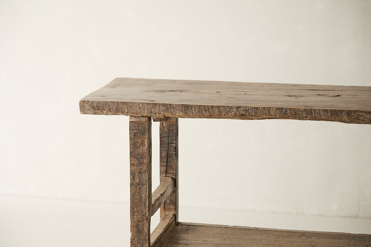 Vintage Solid Elm Console - Circa 1945 No. O102