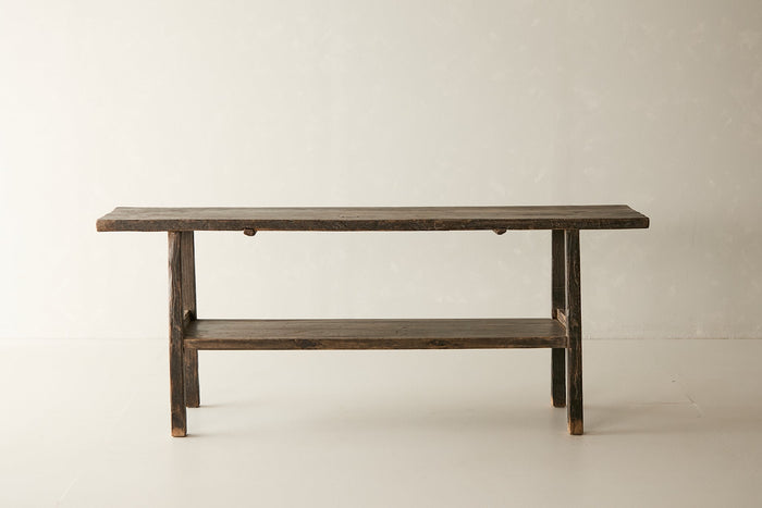 Vintage Solid Elm Console - Circa 1945 No. O110