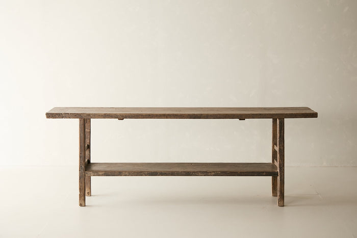 Vintage Solid Elm Console - Circa 1945 No. O111