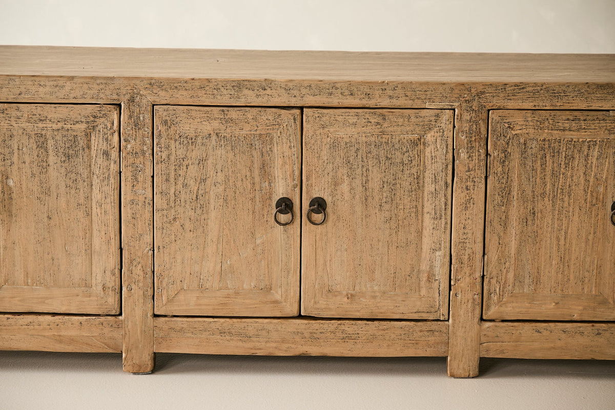 Vintage Solid Elm 6-Door Sideboard - Circa 1925 No. O136