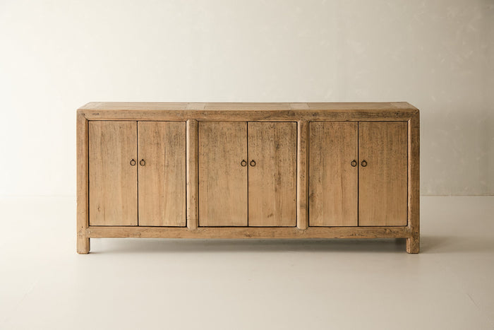 Vintage Solid Elm 6-Door Sideboard - Circa 1905 No. O145