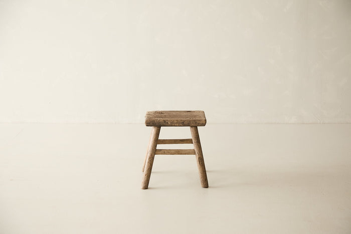 Vintage Solid Elm Stool - Circa 1945 No. O160