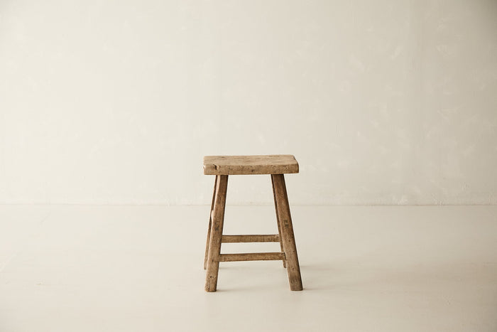 Vintage Solid Elm Stool - Circa 1945 No. O165