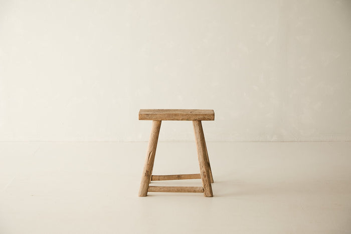 Vintage Solid Elm Stool - Circa 1945 No. O168