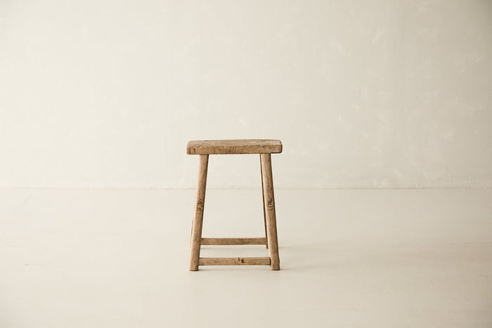 Vintage Solid Elm Stool - Circa 1945 No. O169