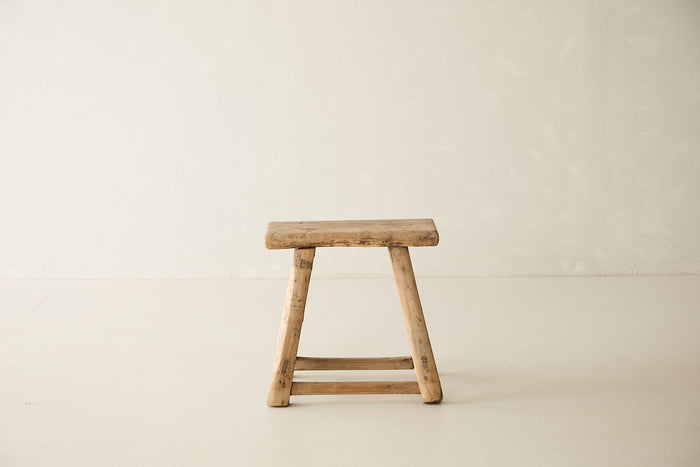 Vintage Solid Elm Stool - Circa 1945 No. O170