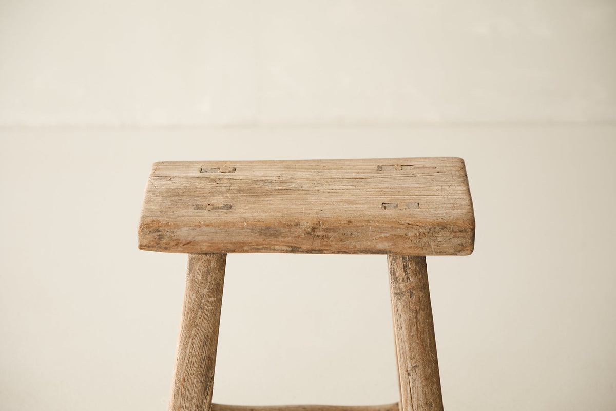 Vintage Solid Elm Stool - Circa 1945 No. O171