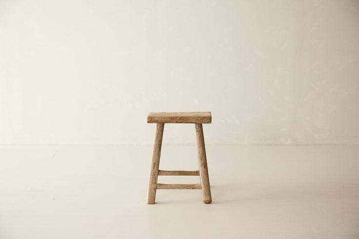 Vintage Solid Elm Stool - Circa 1945 No. O171
