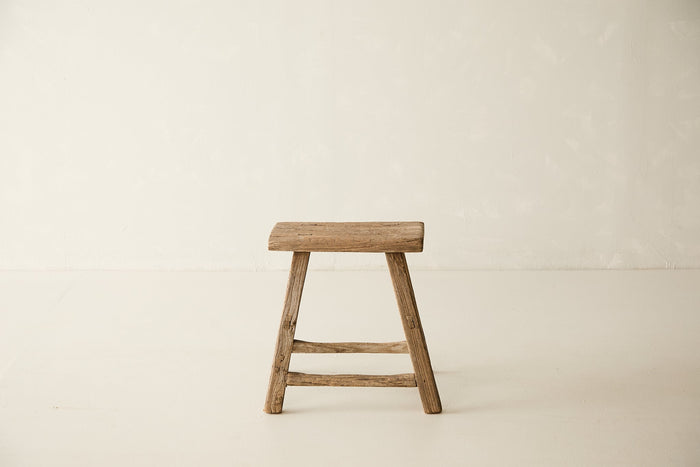 Vintage Solid Elm Stool - Circa 1945 No. O176