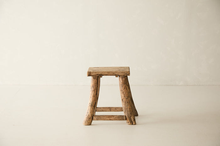 Vintage Solid Elm Stool - Circa 1945 No. O179