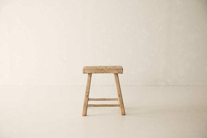 Vintage Solid Elm Stool - Circa 1945 No. O181