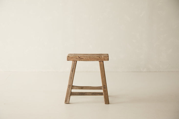 Vintage Solid Elm Stool - Circa 1945 No. O184