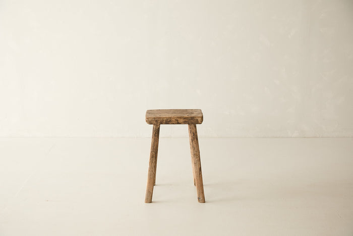 Vintage Solid Elm Stool - Circa 1945 No. O185
