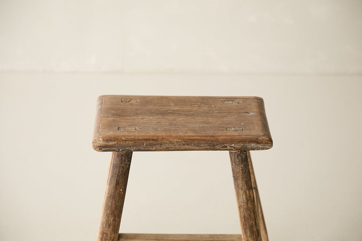 Vintage Solid Elm Stool - Circa 1945 No. O188