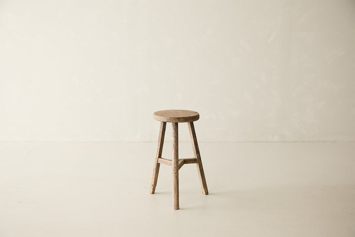 Vintage Solid Elm Stool - Circa 1945 No. O207