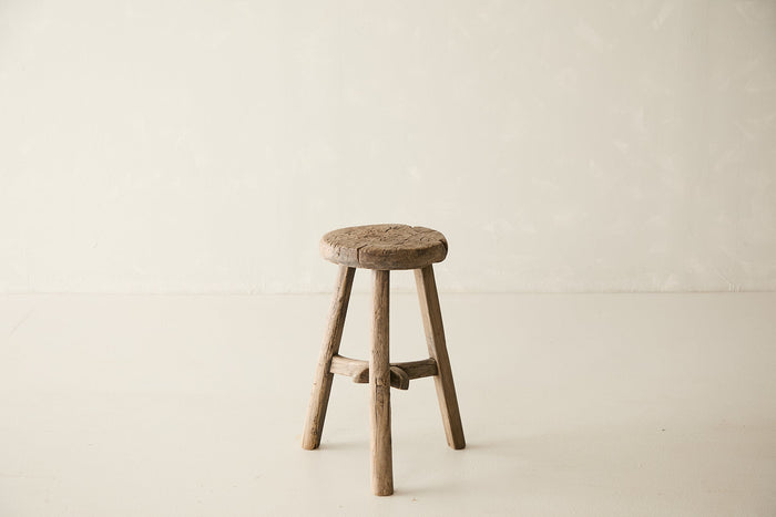 Vintage Solid Elm Stool - Circa 1945 No. O209