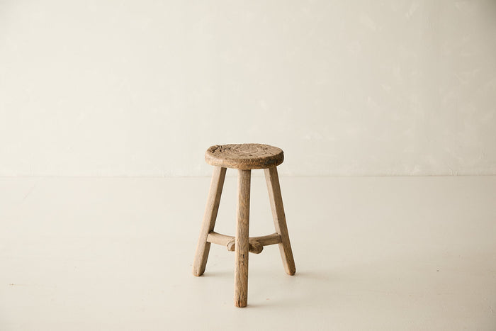 Vintage Solid Elm Stool - Circa 1945 No. O210