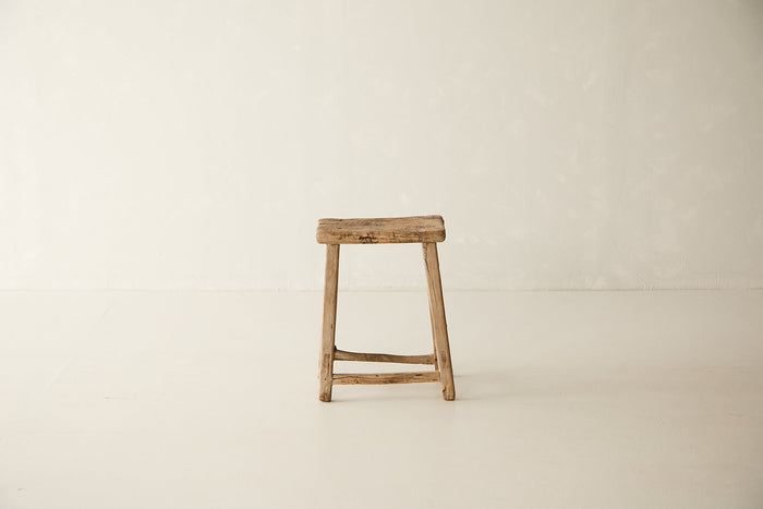 Vintage Solid Elm Stool - Circa 1945 No. O222