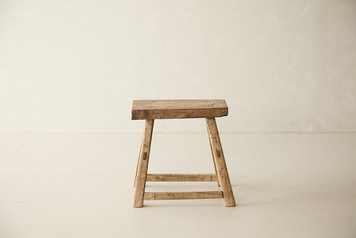 Vintage Solid Elm Stool - Circa 1945 No. O223