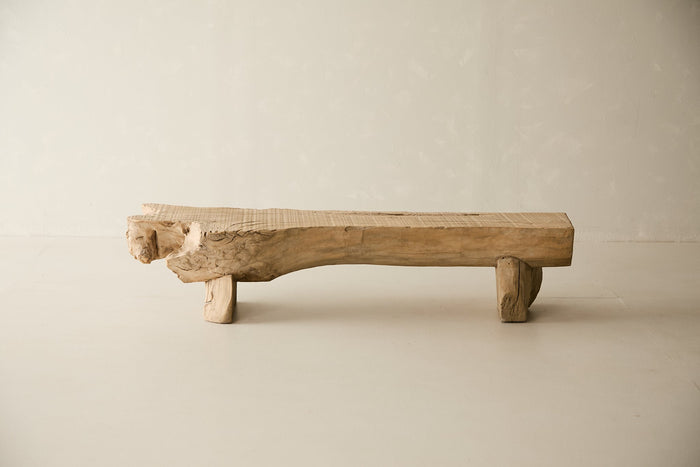 Reclaimed Solid Oak Live-Edge Bench No. AP7