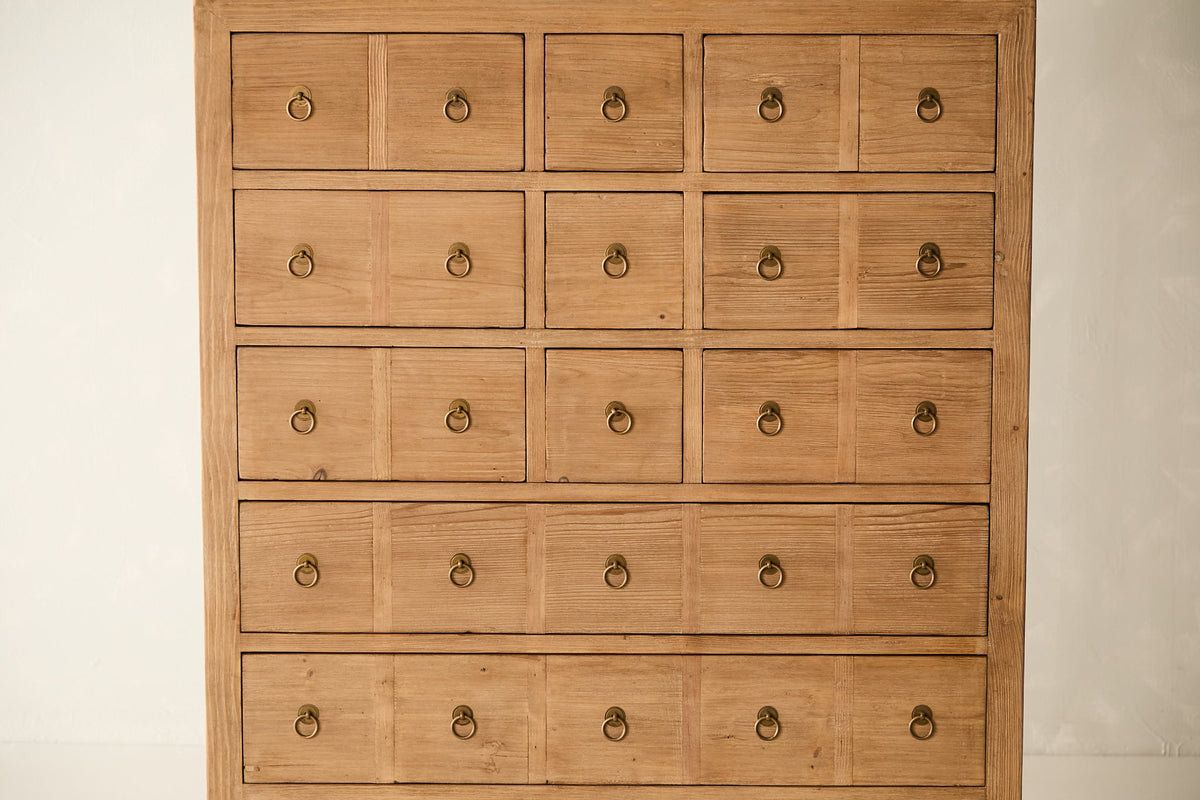 Reclaimed Solid Pine 12-Drawer Apothecary Dresser No. AP17