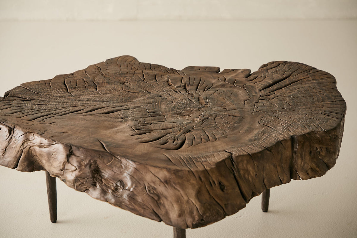 Reclaimed Solid Oak Live-Edge Coffee Table No. AP20