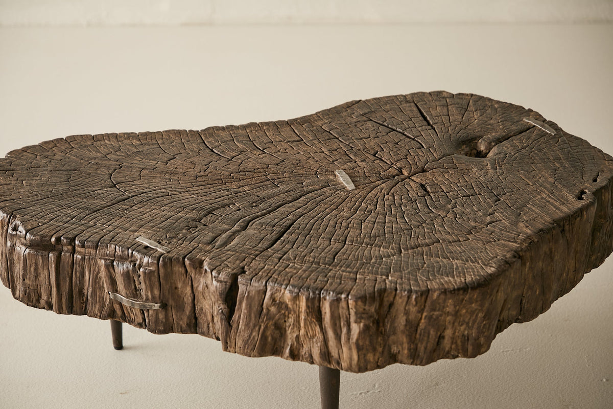 Reclaimed Solid Oak Live-Edge Coffee Table No. AP21