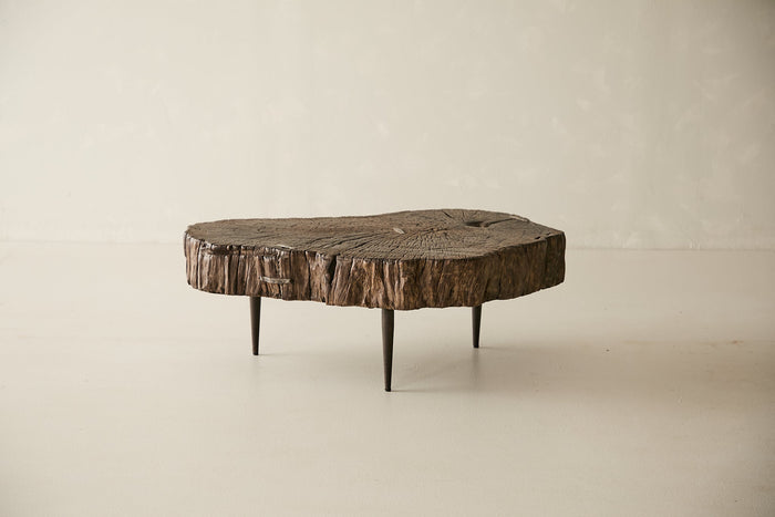 Reclaimed Solid Oak Live-Edge Coffee Table No. AP21
