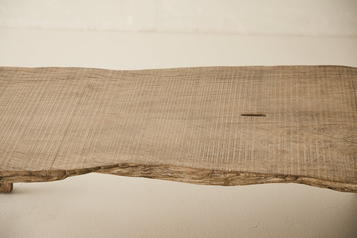 Reclaimed Solid Oak Live-Edge Coffee Table No. AP24