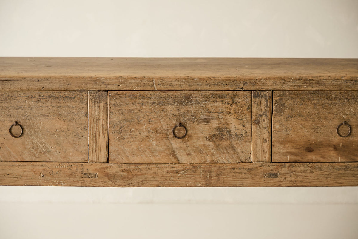 Vintage Solid Elm 6-Door Console - Circa 1925 No. AP43