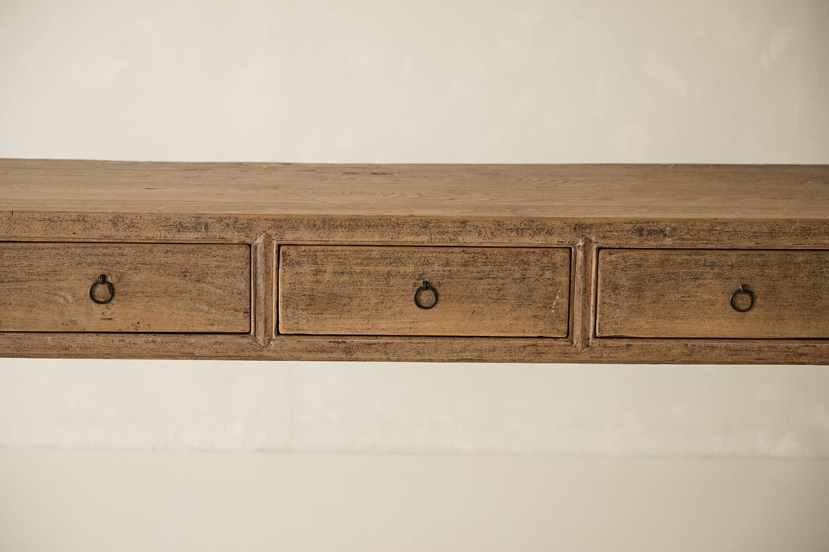 Vintage Solid Elm 5-Drawer Console - Circa 1925 No. AP45