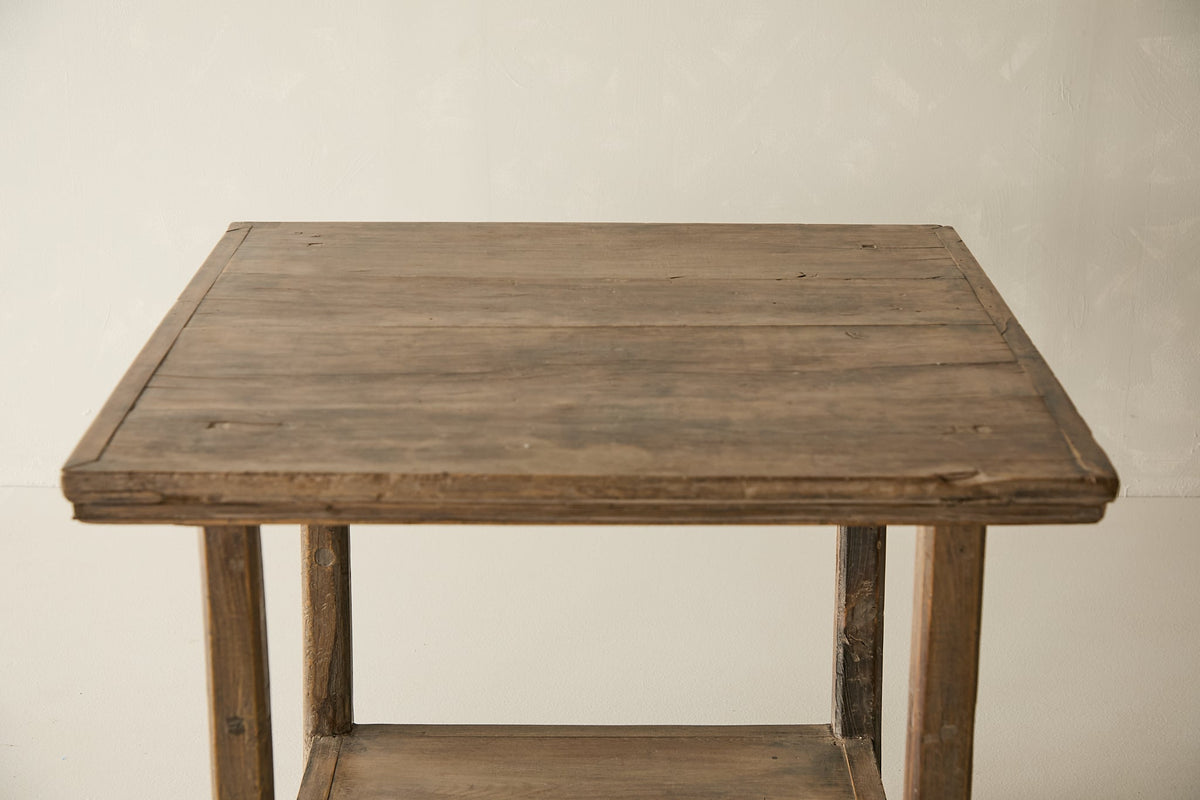 Vintage Solid Elm Square Island - Circa 1945 No. AP62