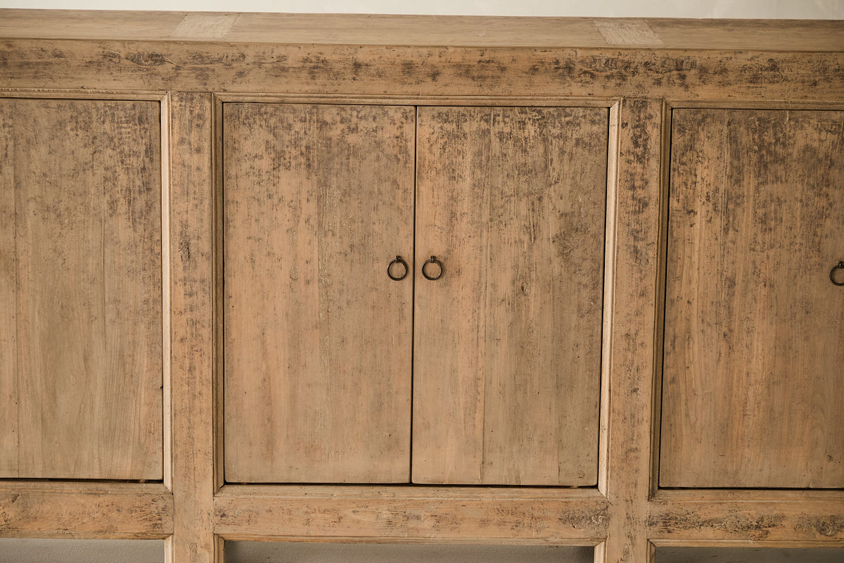 Vintage Solid Elm 6-Door Sideboard - Circa 1875 No. AP64