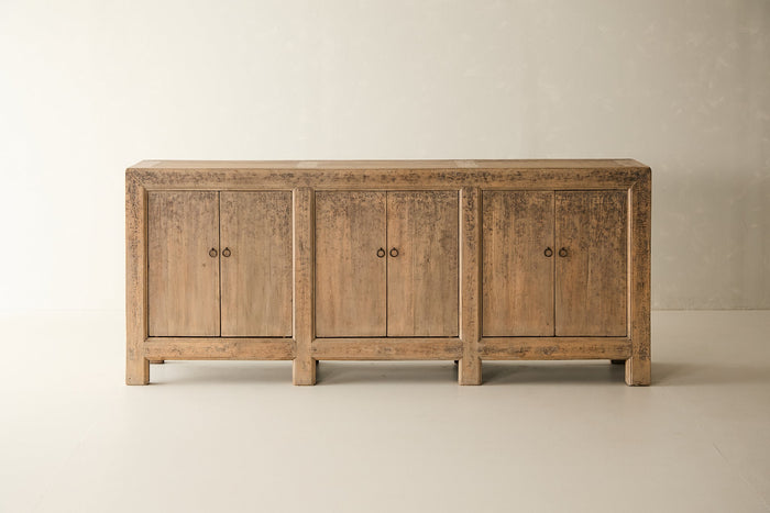 Vintage Solid Elm 6-Door Sideboard - Circa 1875 No. AP64
