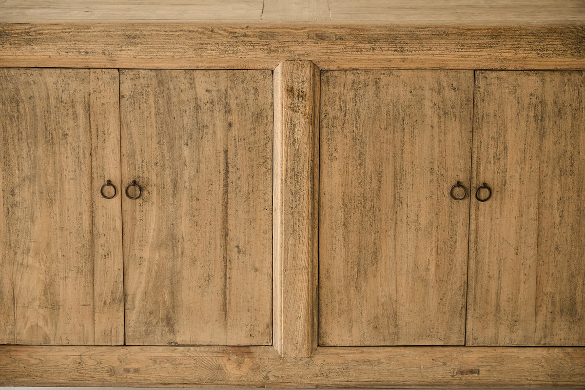 Vintage Solid Elm 4-Door Sideboard - Circa 1945 No. AP73