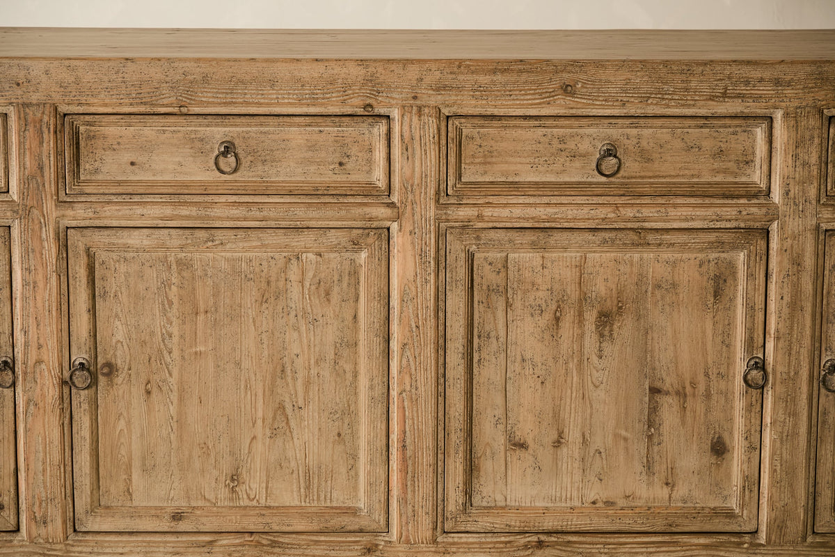 Vintage Solid Pine 4-Door Sideboard - Circa 1875 No. AP76