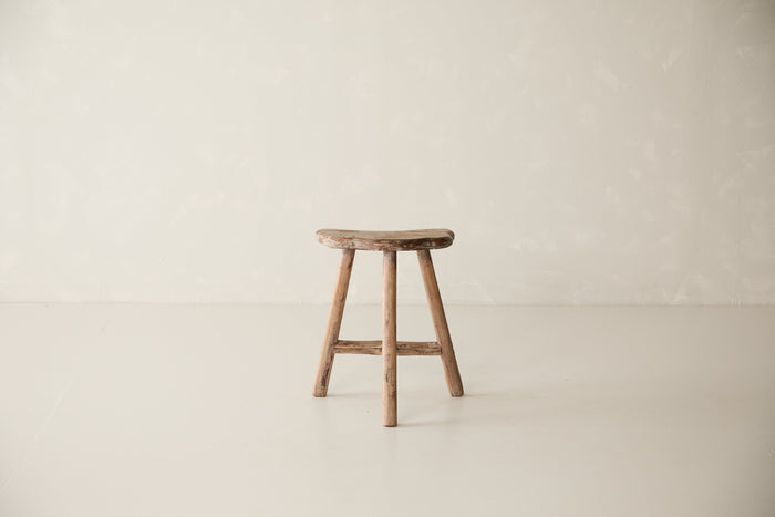 Vintage Solid Elm Saddle Stool - Circa 1955 No. JJ2