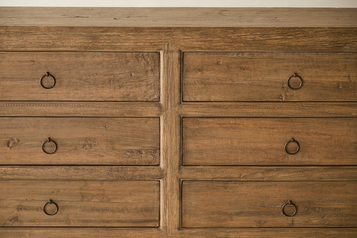 Niseko 6-Drawr Dresser - Aged Brown