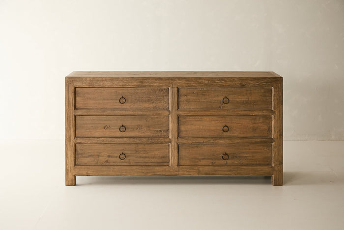 Niseko 6-Drawr Dresser - Aged Brown