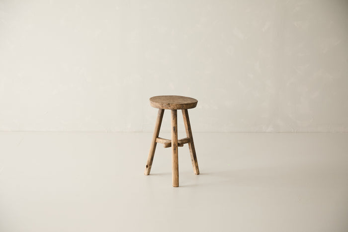 Vintage Solid Elm Cobbler Stool - Circa 1955 No. JJ1