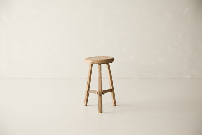 Vintage Solid Elm Cobbler Stool - Circa 1955 No. J23