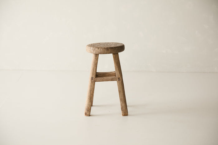 Vintage Solid Elm Cobbler Stool - Circa 1955 No. J27