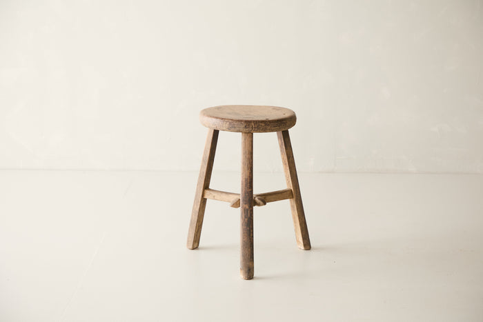 Vintage Solid Elm Cobbler Stool - Circa 1955 No. J28