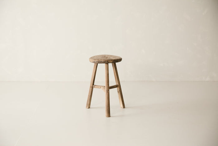 Vintage Solid Elm Cobbler Stool - Circa 1955 No. J29