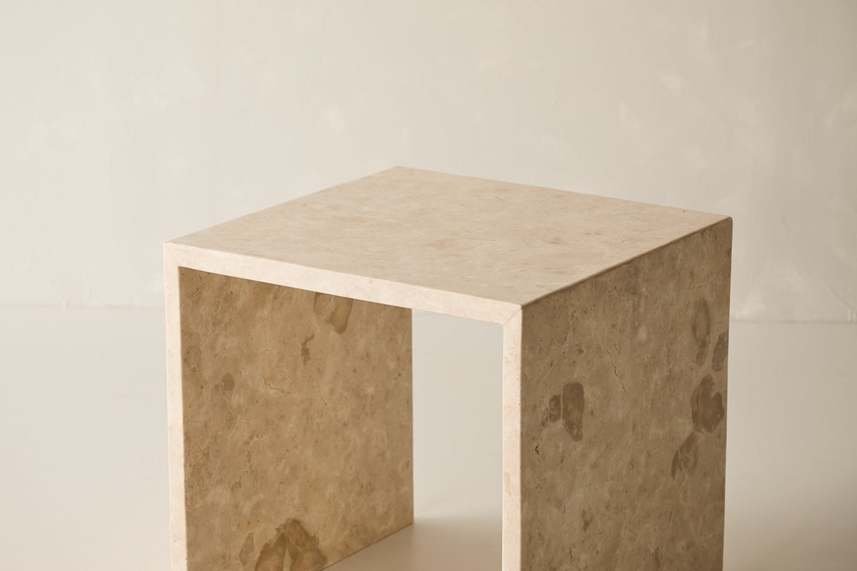 Sloan Marble Side Table - Cream