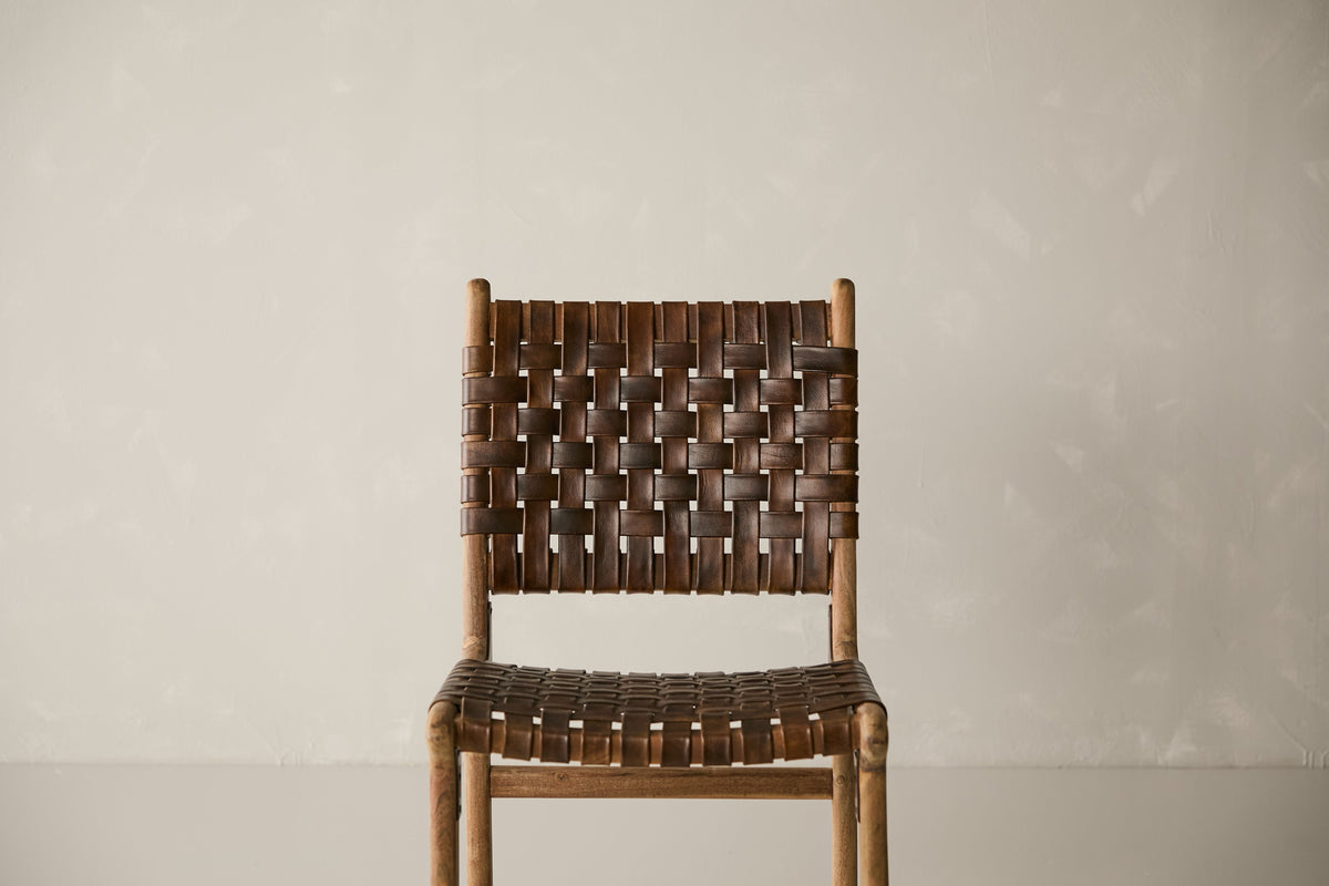 Trellis Dining Chair - Dark Brown Leather