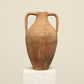 A one-of-a-kind rustic red Turkish vintage vase pot with two handles, crafted from terra cotta clay, this piece showcases timeless quality and antique craftsmanship, adding a unique touch of history to your space