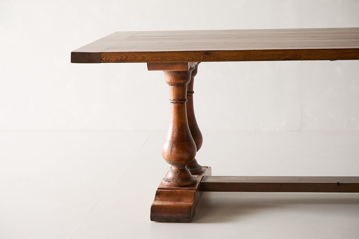 Pine Wood Trestle Dining Table